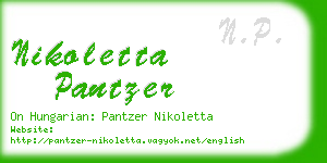 nikoletta pantzer business card